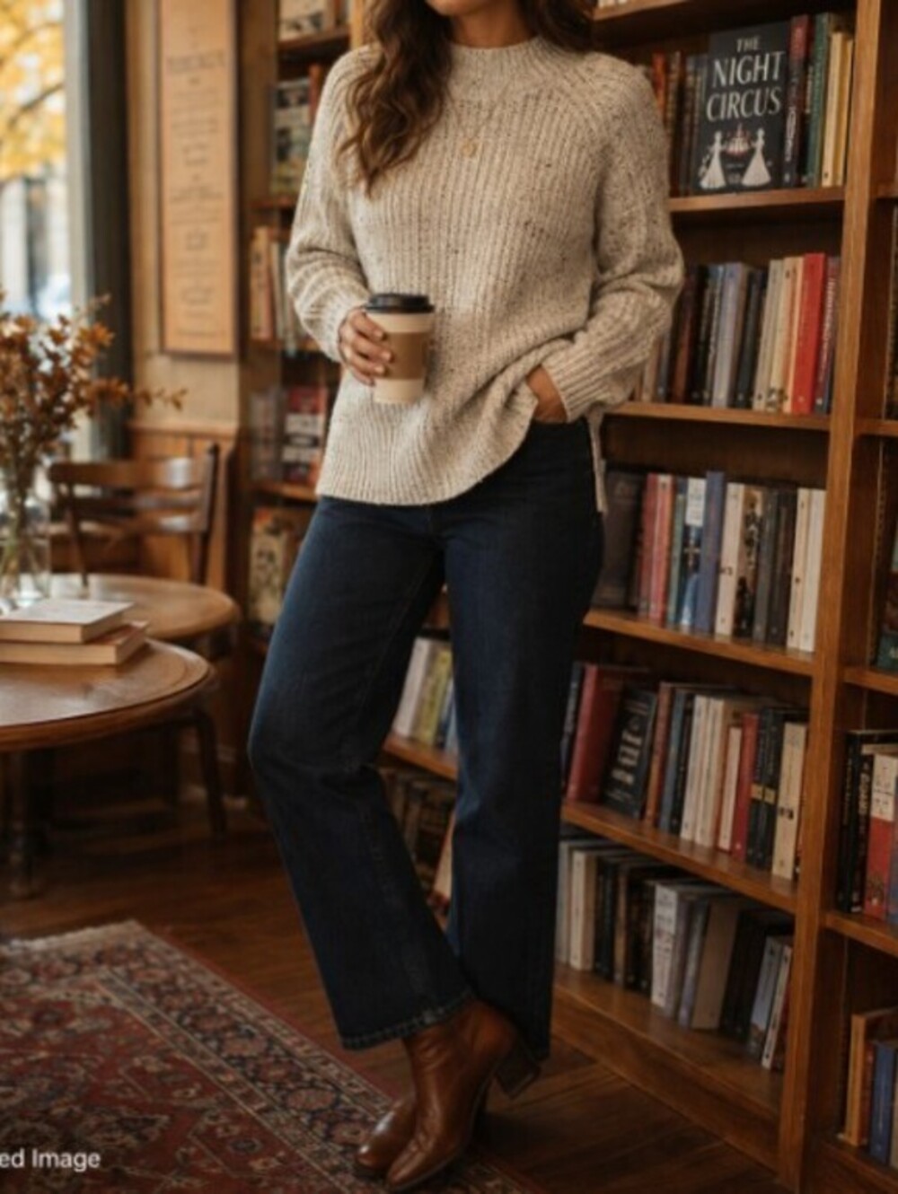Madewell Belmont Donegal Mock Neck Sweater Oatmeal Wool Sm.